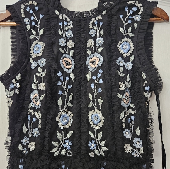 Mac Duggal Sequin Floral Tulle Cocktail Dress Sz 0, 4 NWT - Picture 4 of 12